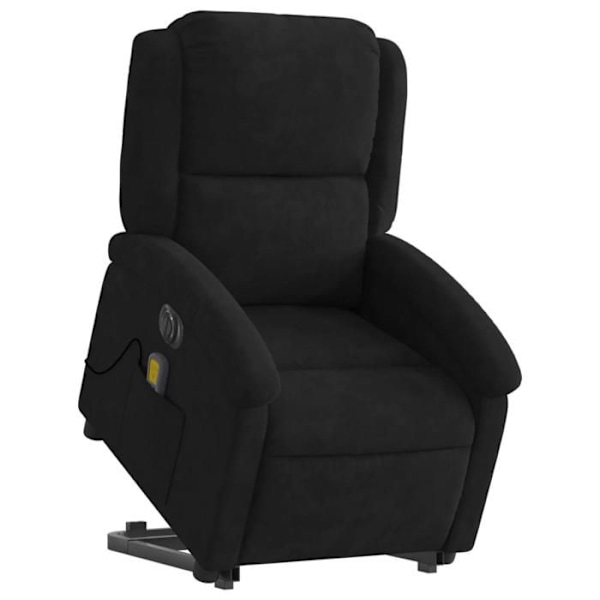 Afslapningsstol med massagefunktion og justerbar, 6 massagepunkter i sort fløjl DEC027828 Svart