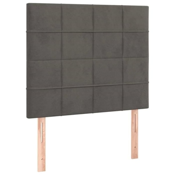 Hovedgærde - Ikke specificeret - 80x5x118/128 cm - Mørkegrå velour - Integreret LED - Moderne design Mörkgrå