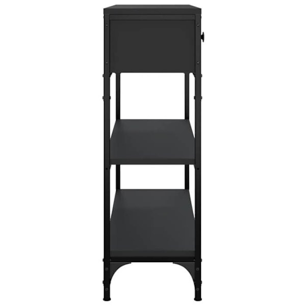 Sisäänkäynnin huonekalu, elegantti konsolipöytä, jossa on laatikoita ja hyllyjä, 72,5 x 25 x 75 cm, musta tekninen puu DEC032143 kastanj