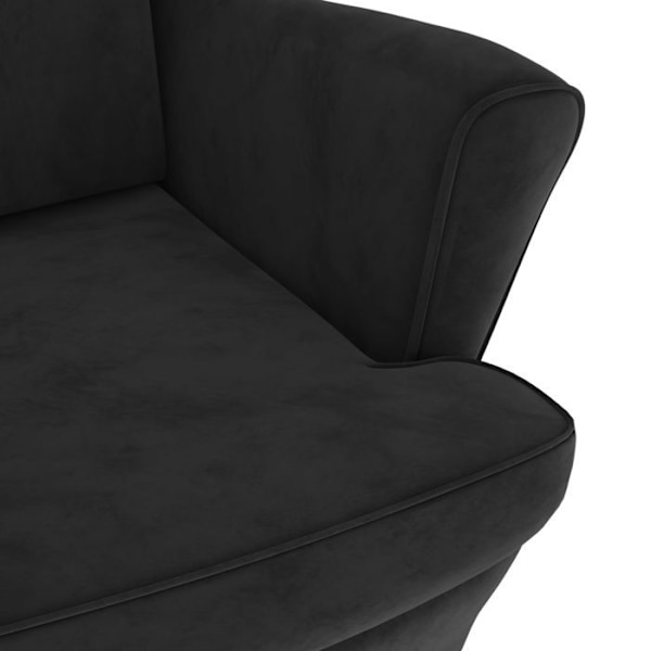 Design og moderne lounge stol ekstra komfort i sort fløjl DEC028660 Svart