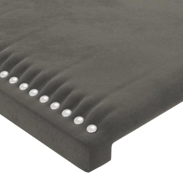 Sängynpääty lisävaruste vuoteeseen makuuhuoneen huonekalu LED 203 x 16 x 78/88 tummanharmaa sametti Mörkgrå