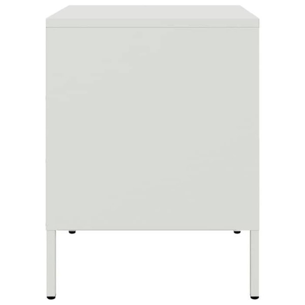 Sæt med 2 natborde med skab med dør 36 x 39 x 50,5 cm hvidt stål DEC034866 Vit