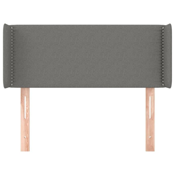 Hovedgavl til seng, soveværelse, møbel med sidekant 83 x 16 x 78/88 cm, mørkegrå stof TDL0204901 Grå