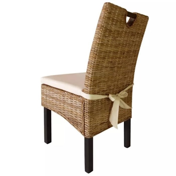 4-pakning matstolar i klassisk design, Kubu rattan, mangoträ