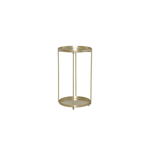 Rund Metallblomkruka Guld Höjd 46 cm Slät Yta Ø25 cm med Kant DEC050080 Metall