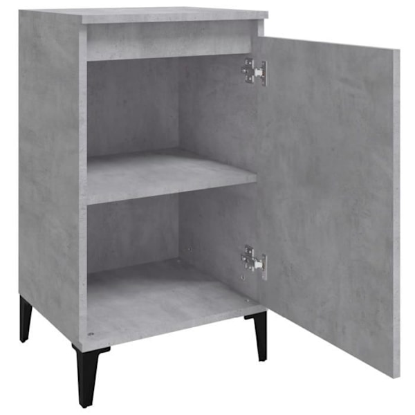 Nattbord med skab med dør 40 x 35 x 70 cm grå ingeniørtræ DEC034015 kastanj