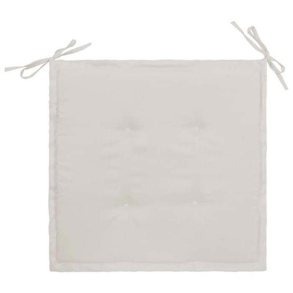 Sæt med 4 havepude til stol 100% polyester vandafvisende creme 40 x 40 x 3