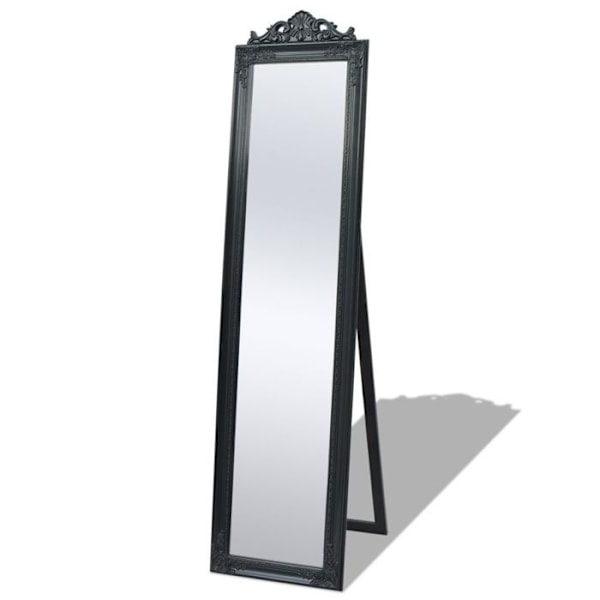 Spegel med stativ Barockstil 160 av 40 Svart