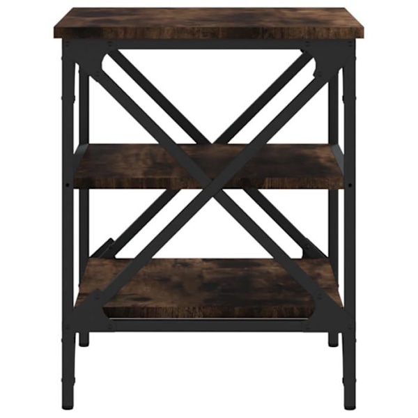 Side table with shelves 40 x 42 x 50 cm brown engineered wood and steel DEC032386 kastanj