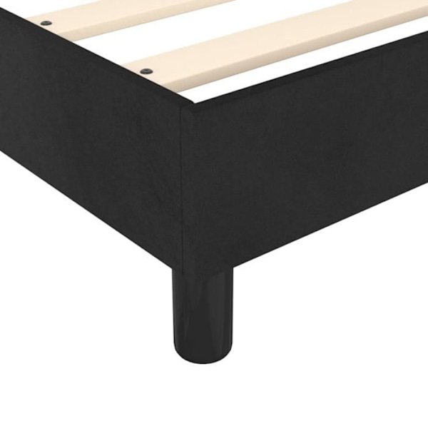 Sommier - TDL - 140x200 cm - Musta sametti - 2 paikkaa - Toimitetaan koottuna Svart