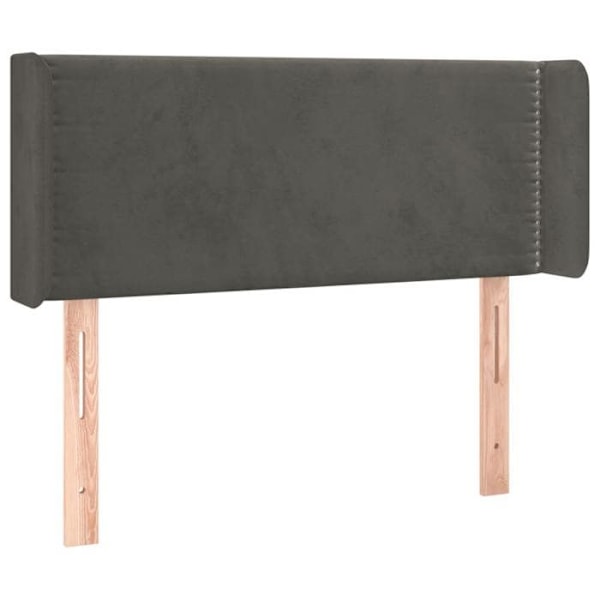 Hovedgærdet til seng til soveværelse møbel med sidekant 93 x 16 x 78/88 mørkegrå velour