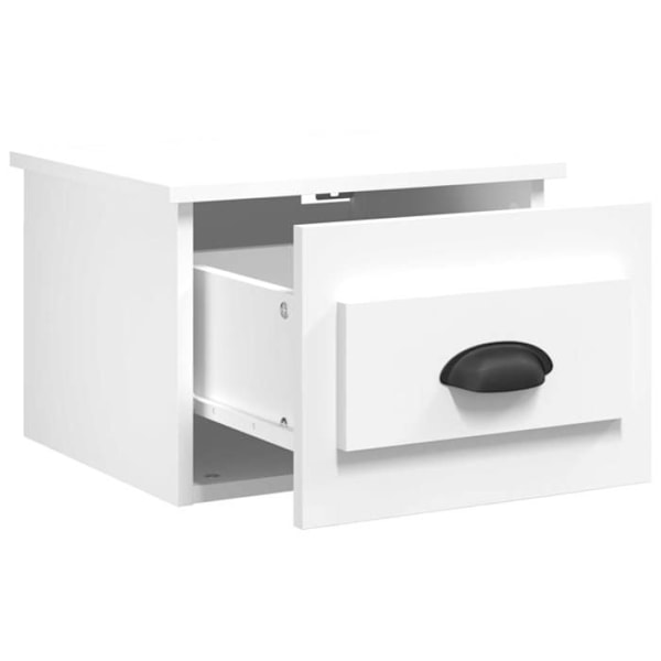 Væghængt natbord med skuffe 41,5 x 36 x 28 cm hvid ingeniørtømmer DEC034224 Vit