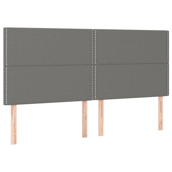 Hovedgærde til soveværelse med LED-møbel 180 x 5 x 118/128 cm mørkegråt stof TDL0201103 Grå