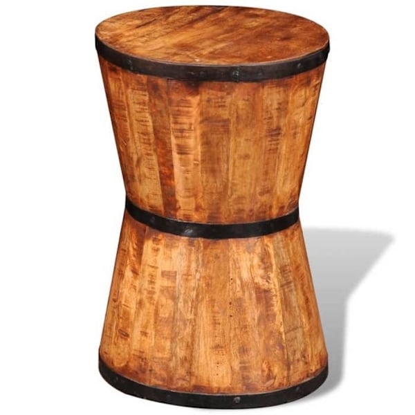 Taburet til at støtte planter 30 x 30 x 45 cm i rå mango træ DEC026375 kastanj
