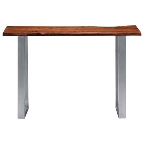 Moderni konsolipöytä sisäänkäynnille, apupöytä 115 x 35 x 76 cm massiivista akasiapuuta ja harmaata rautaa DEC031538 kastanj