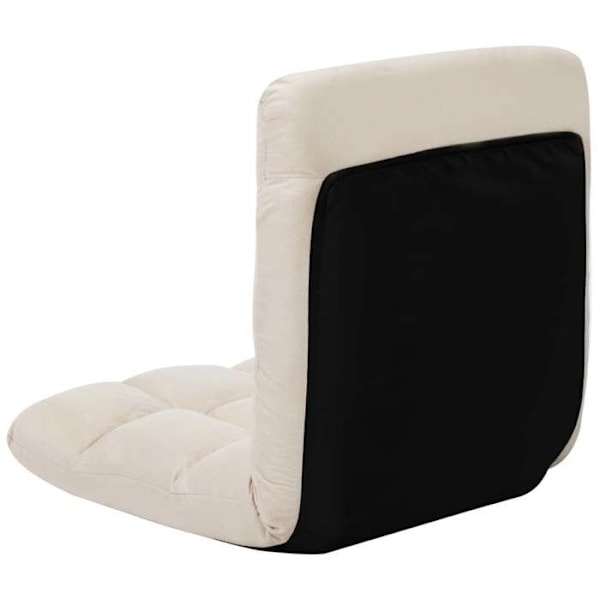 Justerbar, sammenklappelig gulvstol i creme mikrofiber DEC026232 Grädde