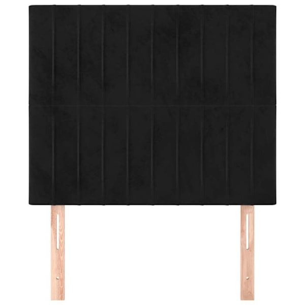 Hovedgærde til seng, soveværelse, møbel i 2 dele 100 x 5 x 78/88, sort velourstof Svart