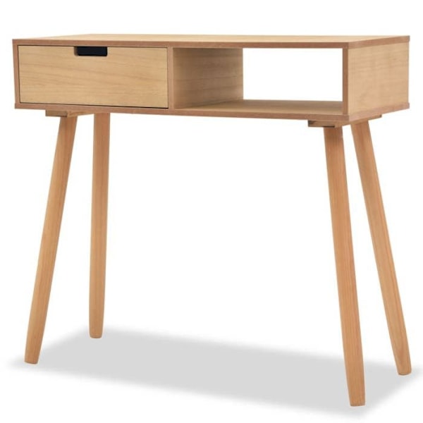 Praktisk konsolbord med skuffer til en organiseret entré 80 x 30 x 72 cm MDF og træ DEC031737 kastanj