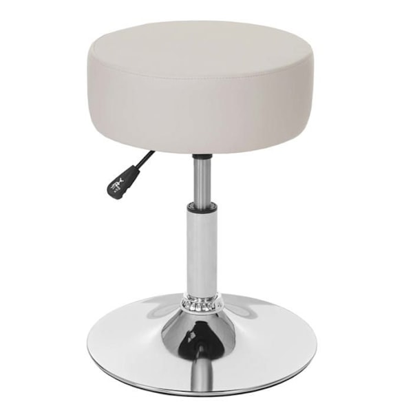 Sæt af 2 drejbare og højderegulerbare taburetter Ø 35cm i creme PVC 04_0000504 Grädde