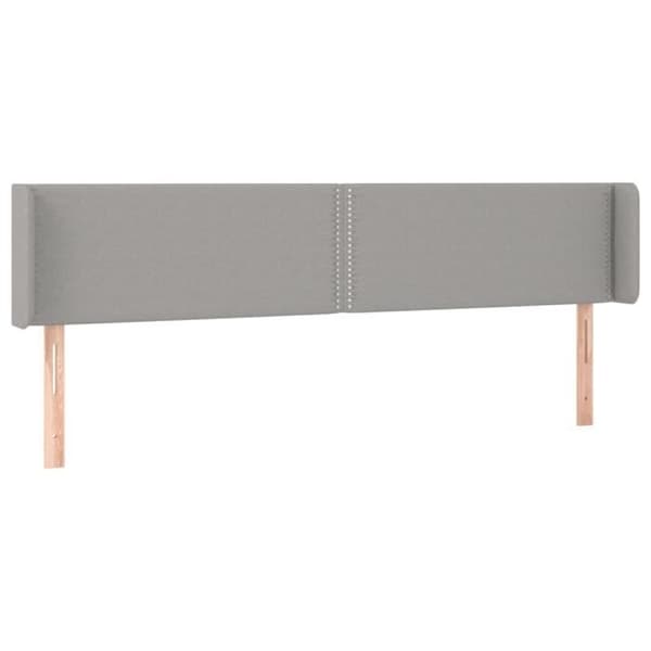 Huvudgavel för sovrumsmöbel med LED 203 x 16 x 78/88 ljusgrått tyg