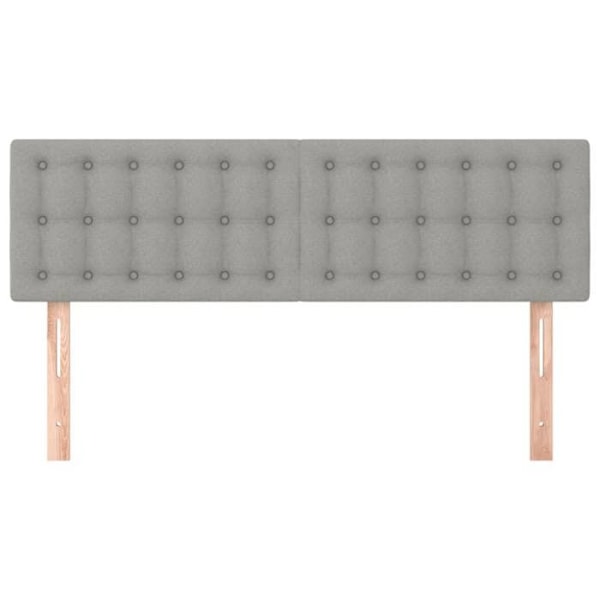 Huvudgavel sängtillbehör sovrum möbel i 2 delar 72 x 5 x 78/88 cm ljusgrått tyg TDL0206433 Grå