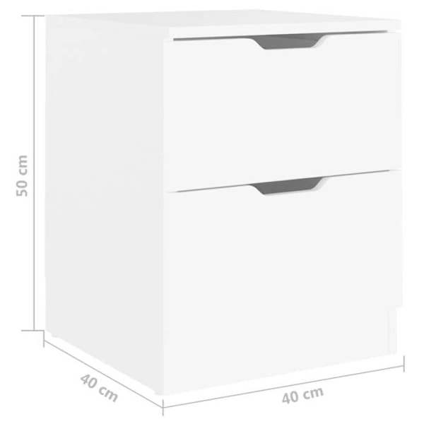 Set med 2 nattduksbord med lådor 40 x 40 x 50 cm vit ingenjörsträ DEC034964 Vit