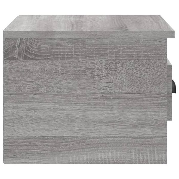 Sæt af 2 væghængte natborde med skuffe 41,5 x 36 x 28 cm i gråt ingeniørtræ DEC036111 kastanj