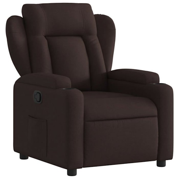 Fauteuil relax TV med behagelig polstring, manuel vippefunktion i mørkebrun stof DEC027996 kastanj