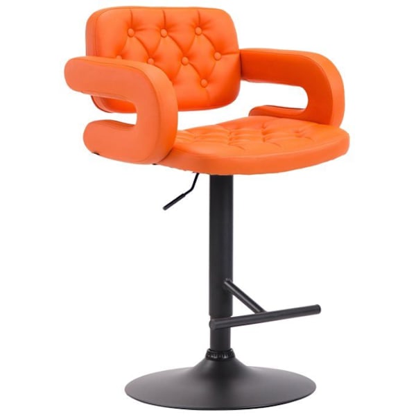 Barstol - Décoshop26 - TDB10507 - Orange kunstlæder - Højdejusterbar - Moderne design Metall