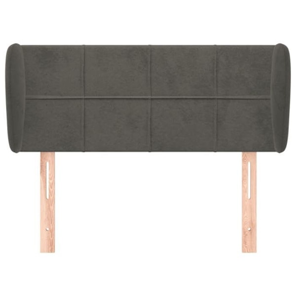 Hovedgærde - Ikke specificeret - 93x23x78/88 cm - Mørkegrå fløjl - Klassisk stil - Ører Mörkgrå