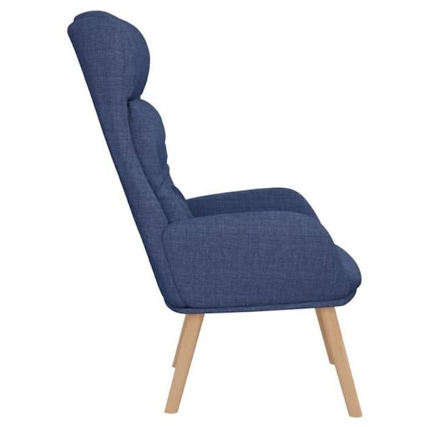 Moderne loungestol design med stof armlæn i blå og ben i træ DEC026640 Blå