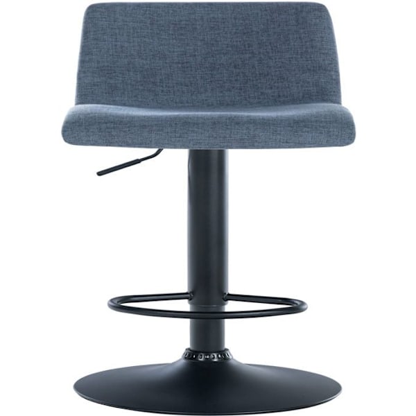 Barstol x1 enkel design med blåt stoffodstøtte, sorte metalben 10_0004555 Blå