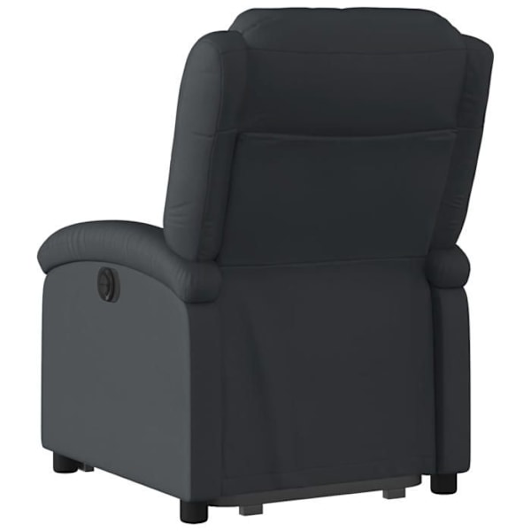 Fauteuil relax TV med elektrisk løftefunktion, meget komfortabel i ægte sort læder DEC028458 Svart