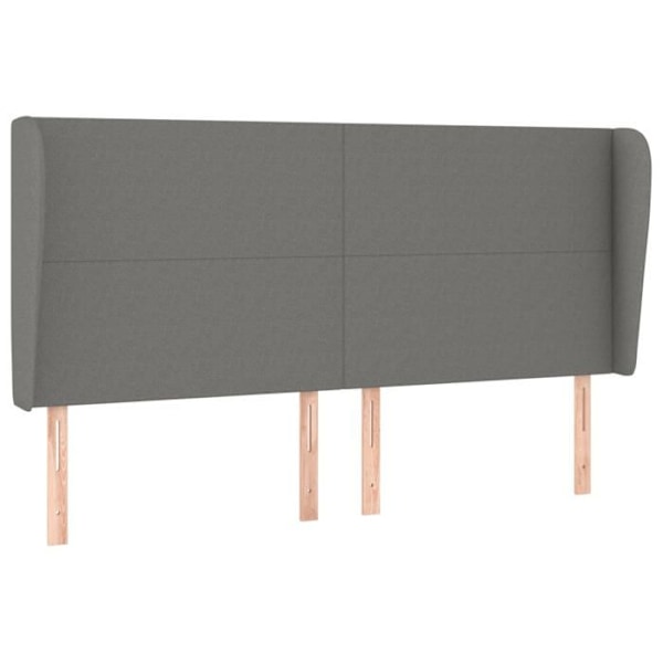 Sänggavelförlängning för sovrumsmöbel med sidokant 203 x 23 x 118/128 i mörkgrått tyg