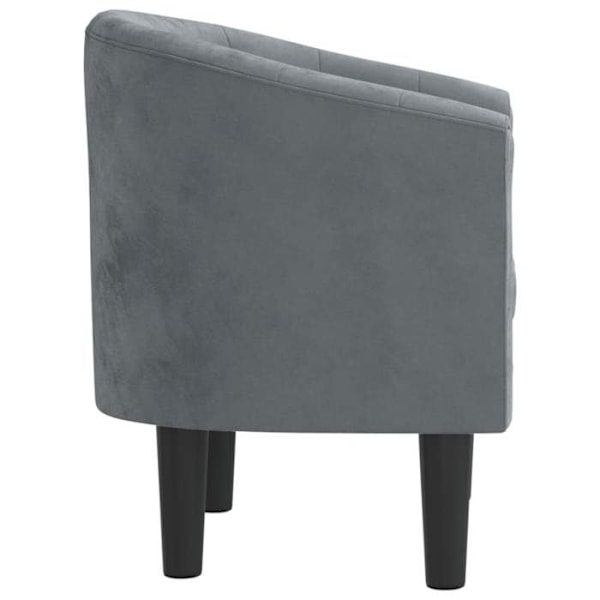 Lounge stol komfortabel sæde moderne design i mørkegrå fløjl tufted DEC026452 Grå