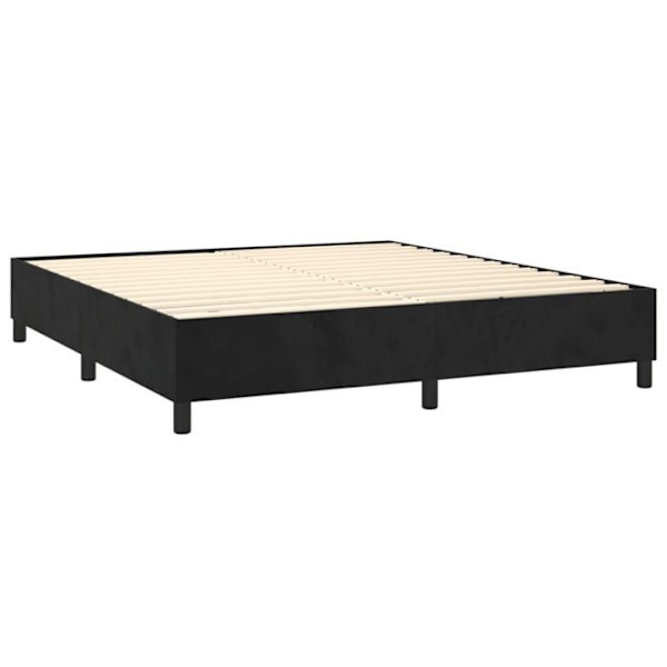 Sänky - TDL - 200x200 cm - Musta sametti - 2 paikkaa - Lameilla - Jalakset mukaan Svart
