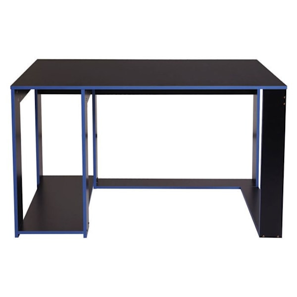 Skrivbord för dator 120 x 60 x 76 i svart och blå MDF