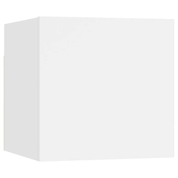 Väggsängbord med stort fack 30,5 x 30 x 30 cm i vitt ingenjörsträ DEC033289 Vit