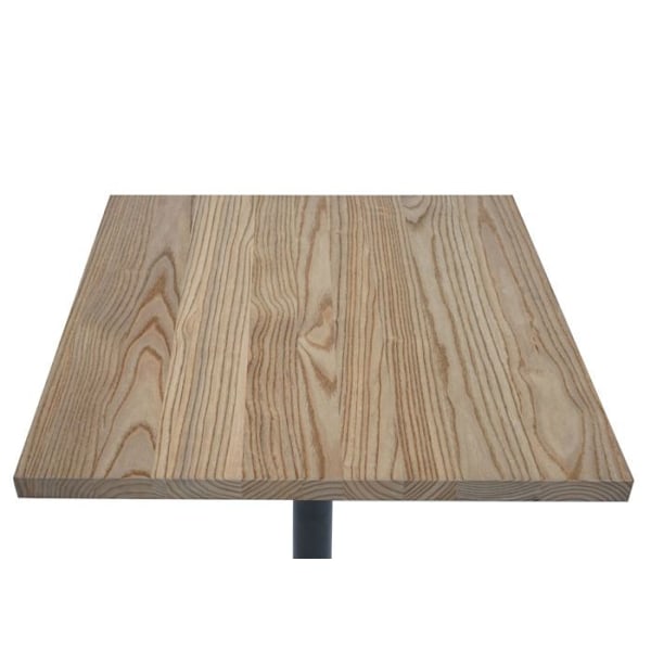 Bistro bord plade, bistro design i industriel stil i metal og lys egetræ 70x70 cm 04_0008523 kastanj