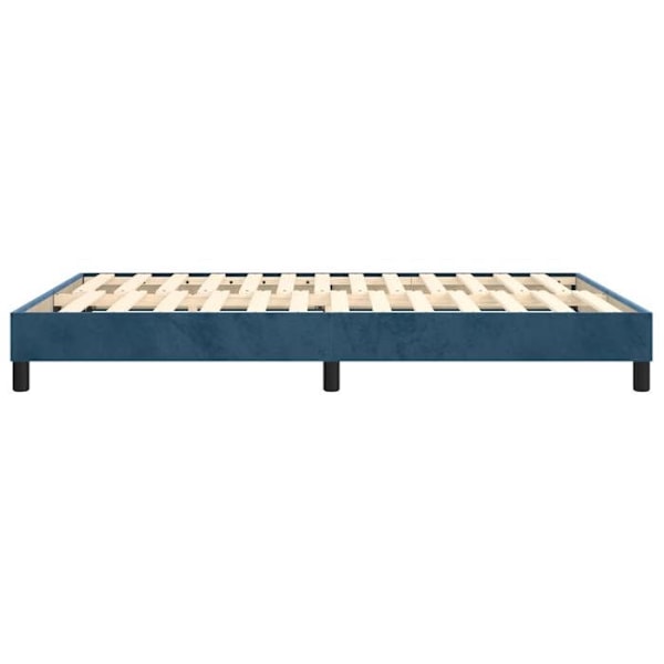 Sängram - Ej specificerat - 140x200 cm - Mörkblå sammet - 2 platser - Med ribbor Mörkblå