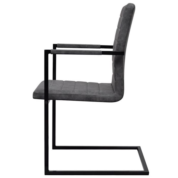 4 kpl ruokailutilan "cantilever" -tuoleja, elegantti muotoilu, synteettinen harmaa