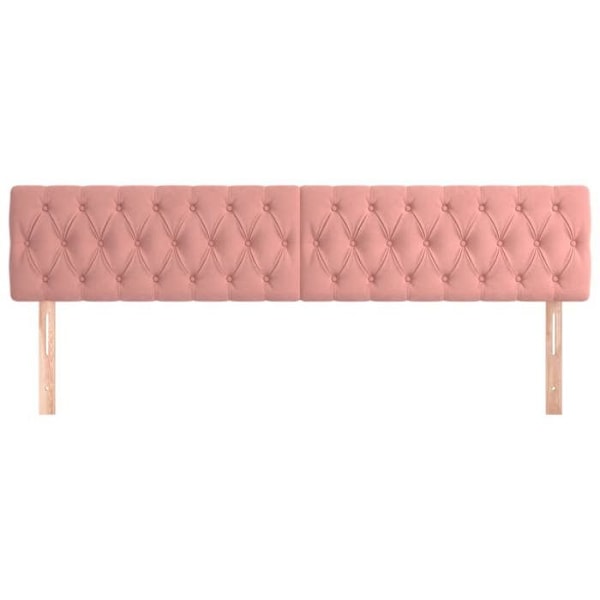 Hovedgærde til seng, soveværelse, møbel 2 dele 100 x 7 x 78/88 velourstof i pink