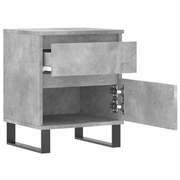 Nattesbord med skuffe og skab med dør 40 x 35 x 50 cm grå ingeniørtræ DEC034002 kastanj