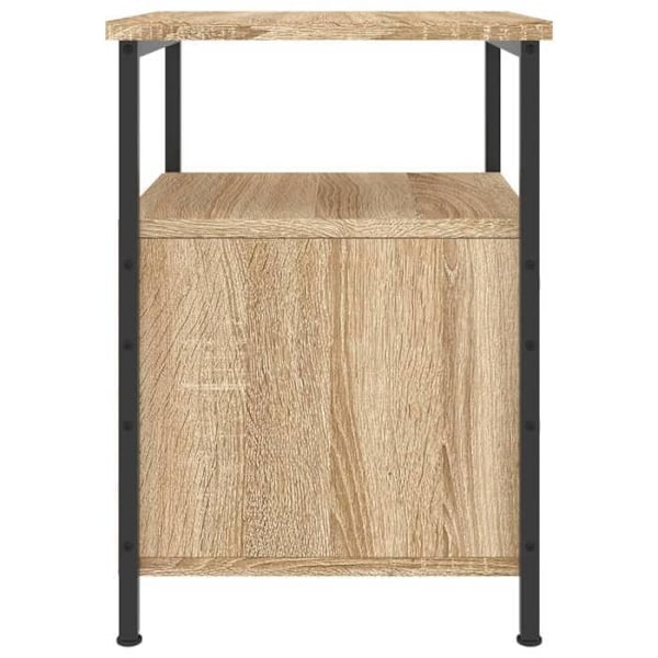 Sæt med 2 natbord med skuffer og hylde 34 x 35,5 x 50cm, trækomposit i egetræ farve og metal DEC035870 kastanj