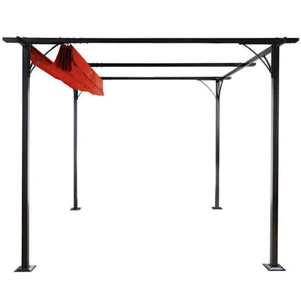 Pergola puutarhapaviljonki vakaa rakenne 6 + avattava katto 3 x 3m Terraçotta