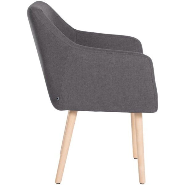 Soffa med armstöd fyra hållbara ben i ljust trä sits i mörkgrått tyg 10_0003485 kastanj