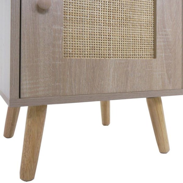 Aflastable, lavt bord, natbord, opbevaringsrum med skuffe, kubu rattan, MDF-look, eg 04_0008504 Flerfärgad
