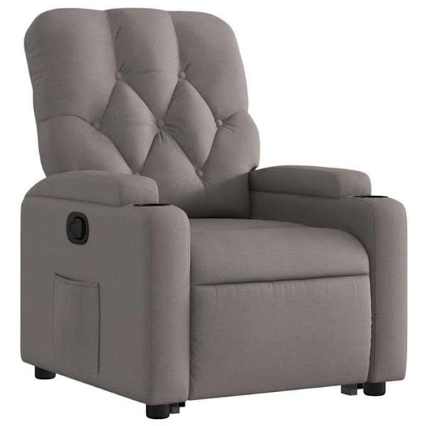 Fauteuil relax TV med behagelig polstring, elektrisk løft i taupe stof DEC028204 Guld