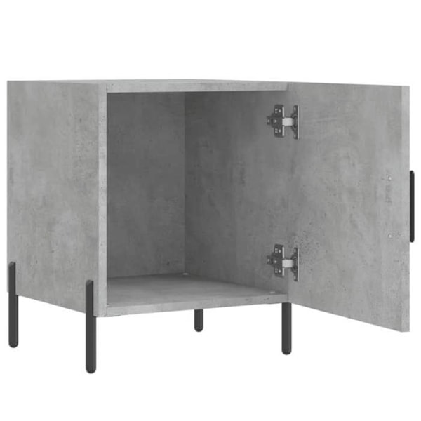 Sæt med 2 natborde med skuffe med låge 40 x 40 x 50 cm i grå ingeniørtræ DEC035390 kastanj