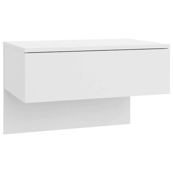 Set med 2 väggmonterade sängbord 60 x 40 x 40 cm i vitt ingenjörsträ DEC036028 Vit